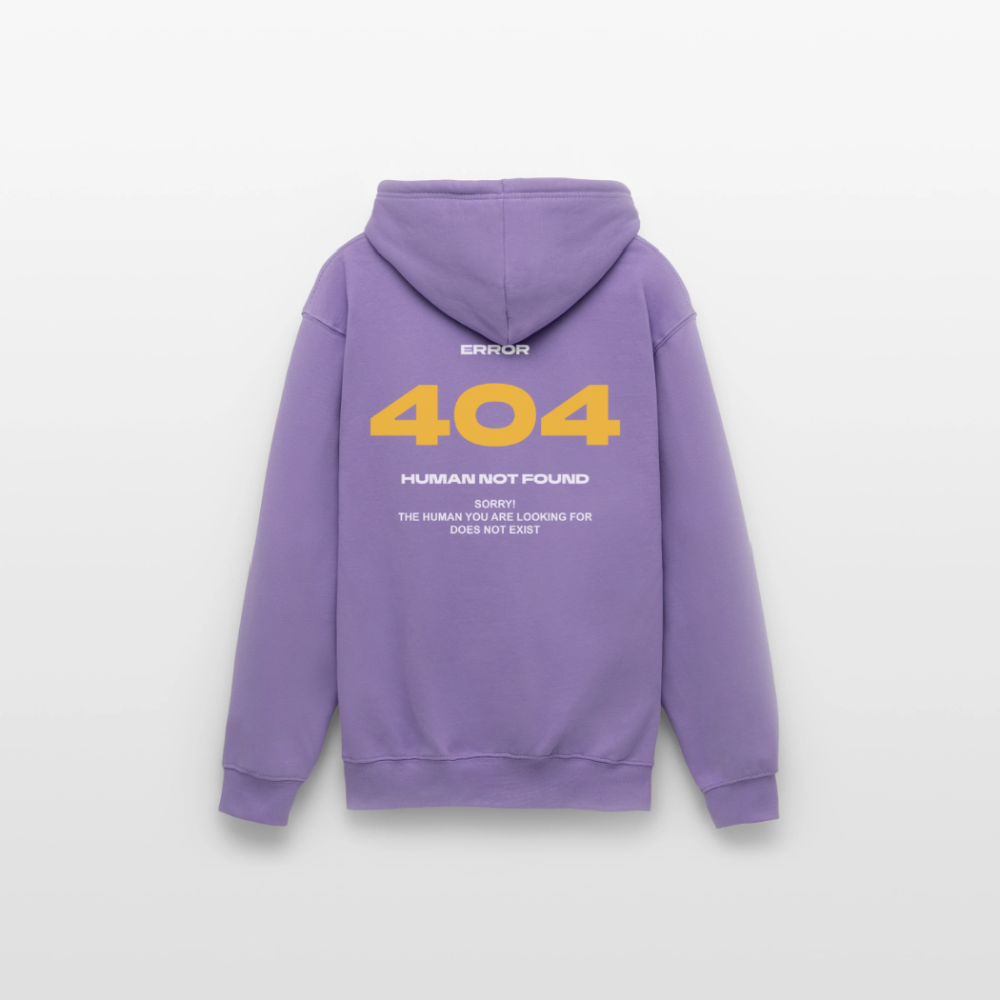 Hoodie Unisex | 404 Human not found | Lawendel | Hochwertig beplottet