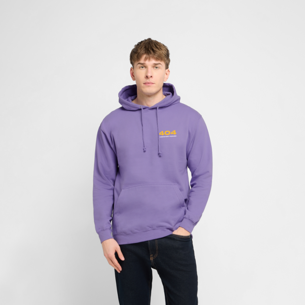 Hoodie Unisex | 404 Human not found | Lawendel | Hochwertig beplottet