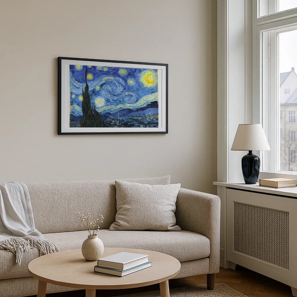 Sternennacht Vincent van Gogh - Gerahmtes Bild (69 × 49 cm)