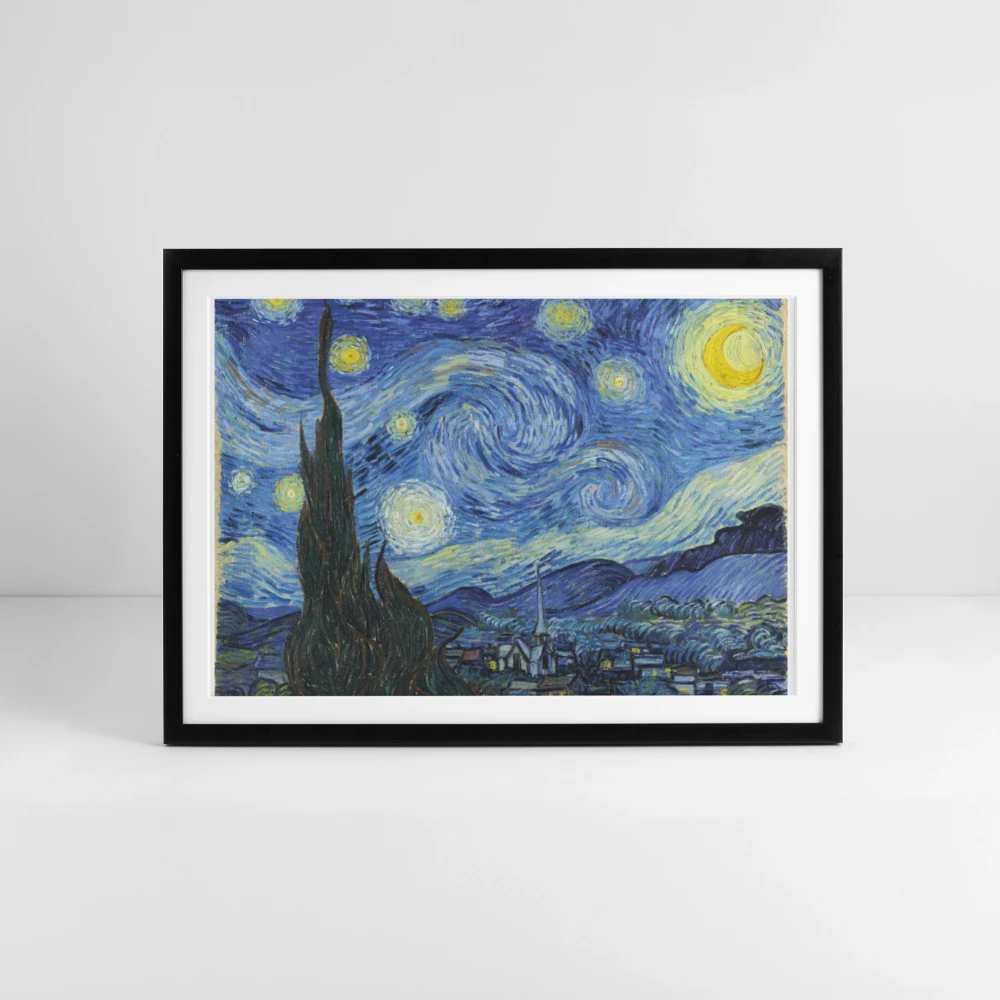 Sternennacht Vincent van Gogh - Gerahmtes Bild (69 × 49 cm)